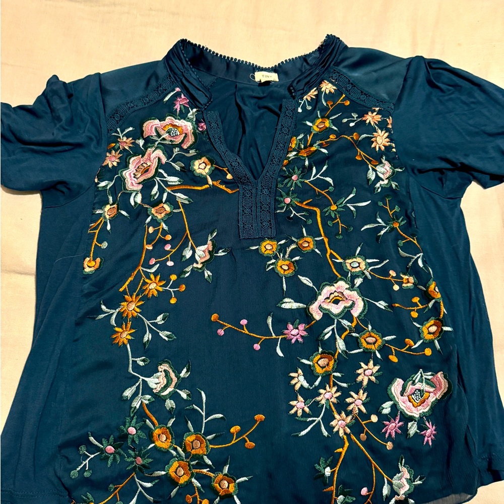 Anthropology embroidered shirt